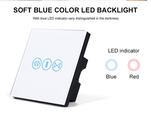 کلید WIFI خانه هوشمند Eu/us سوئیچ پرده کنترل لمسی دیواری استاندارد کار با Google/alexa For Electric Curtain Swit