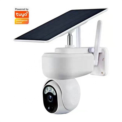 دوربین مداربسته خورشیدی فضای باز Tuya 1080p Full HD ضد آب دوربین تشخیص حرکت PIR PTZ